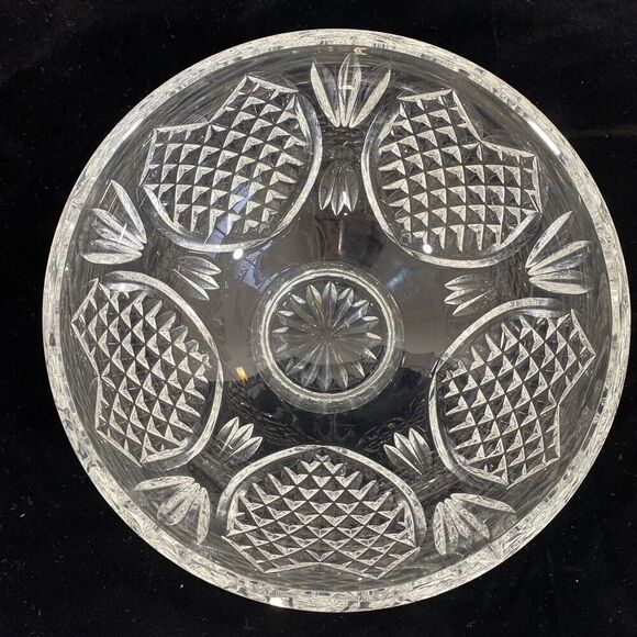 WATERFORD CRYSTAL WEDDING HEIRLOOM 8" FOOTED BOWL HEARTS & DIAMONDS IRELAND - Picture 5 of 10